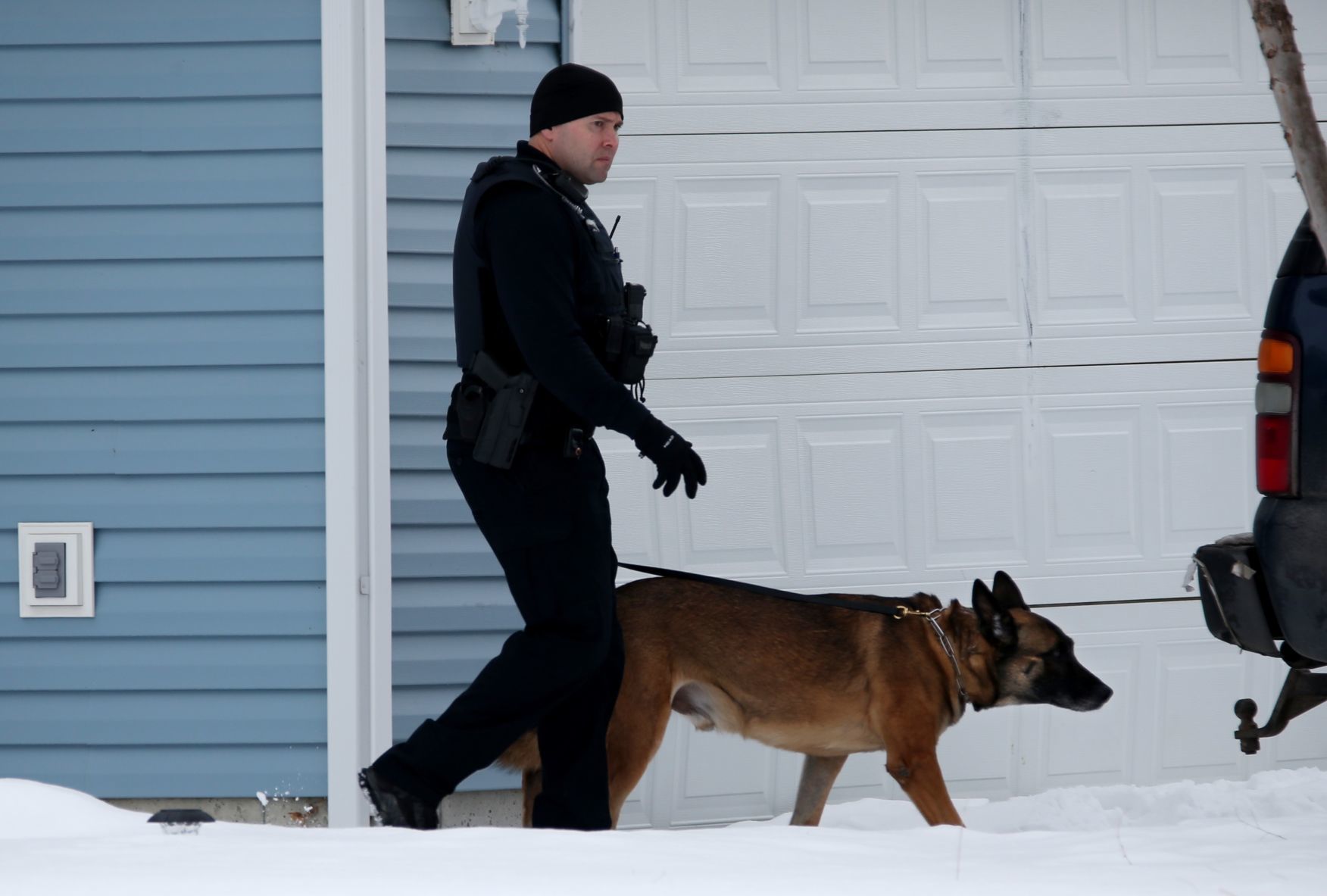 K-9 officer Rob Vickery and his dog Cuff